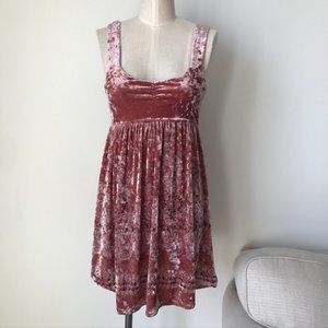 Free People Pink Velvet Underground Mini Dress